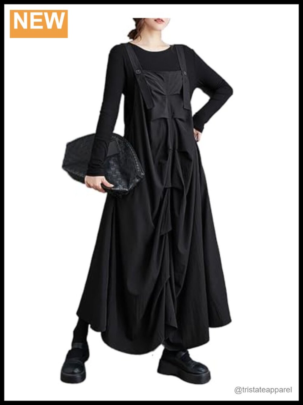 Womens Oversize Vest Dress Irregular Hem Buttoned Strap Shoulder Loose Fall